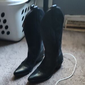 Nine West Black Cowboy & Western Boots